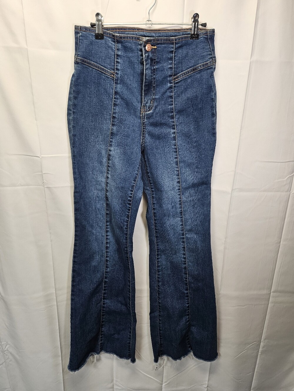Vanilla Star Dark Blue High-Rise Panel Seam Jeans